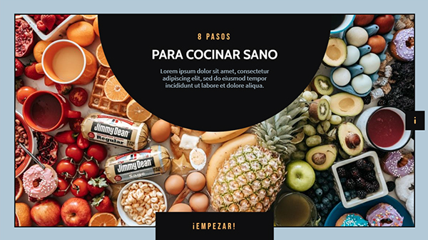 Plantilla interactiva Microsite pasos nutricionales