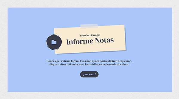 Interactive Informe Notas template