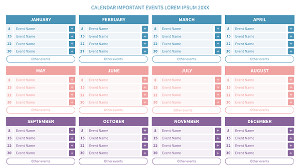 Important Events Calendar
