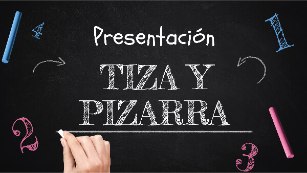 Plantilla interactiva Presentación Tiza y Pizarra