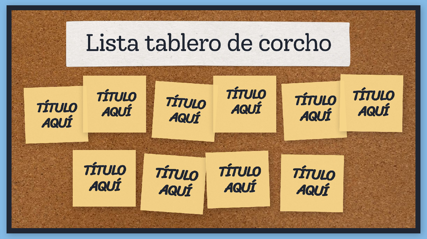 Interactive Tablero de corcho template