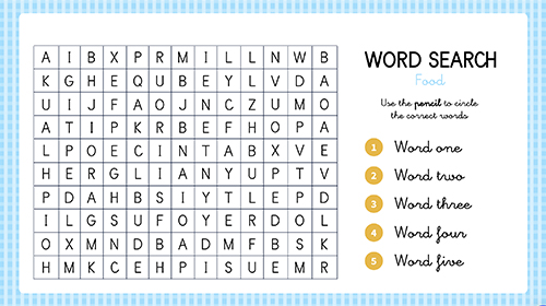 Interactive Word Search template
