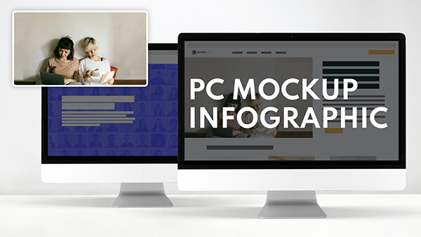 Pc mockup infographic