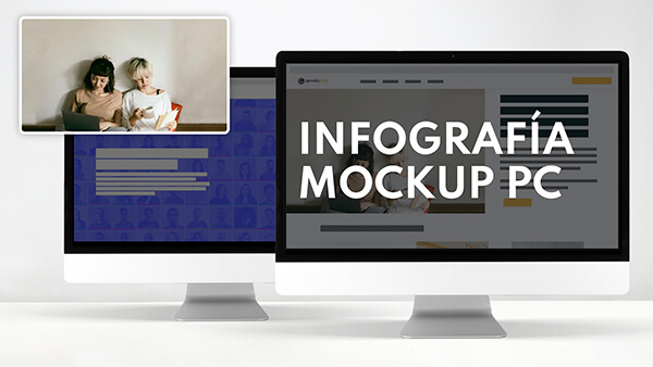 Interactive Infografía mockup pc template